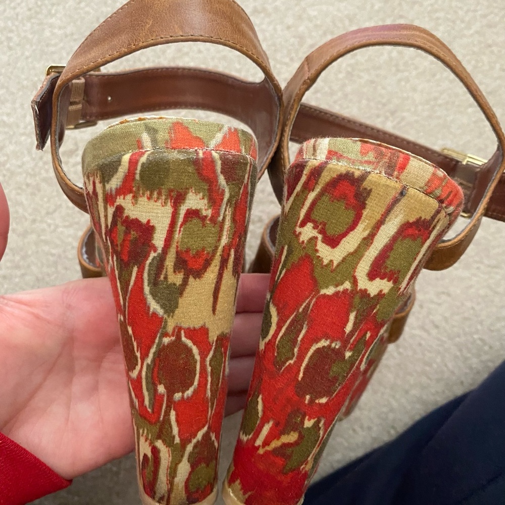 Rampage Tan Haylie Chunky Printed Heel Platform Sandals - Picture 5 of 9